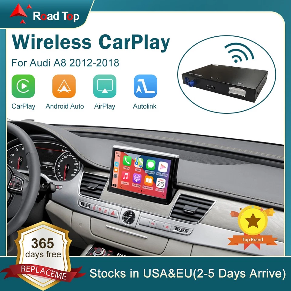 Wireless CarPlay Android Auto Navi Mirror Link Decoder Für Audi A8 2012-2018 HN+ - Bild 2 von 4