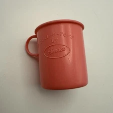 Vintage  Amsco Doll-E-Toys Pink Plastic Measuring Cup 1 7/8" tall