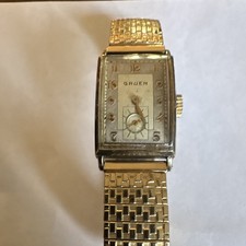 Gruen Veri-Thin unisex 1930s Rectangular Manual Wind 17J Small Seconds runs