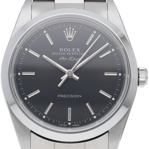 ROLEX Air king 14000M(F) Stainless Steel mensWatch black USED