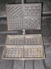 forged wrought iron waffle cookie primitive farmhouse 19th 29" wafer antique