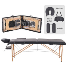 Massage Table Portable Lightweight 2 Folding Adjustable Lash Facial Tattoo Bed P