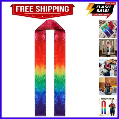 Gods Promise Overlay Stole 110'' Priest Clergy Stole Priest Sash Scarf Rainbow...