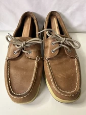 Sperry Top-Sider Men's Boat Shoe, Size 9.5 Wide - Brown & 3 Pair Of Sperry Socks