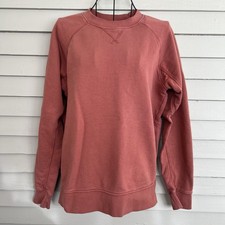 Pact Organic Cotton Crewneck Sweatshirt Size Small Orange Coral