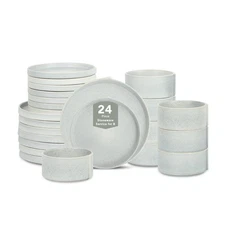 Bao 24-Piece Dinnerware Set Stoneware, Blue-Grey