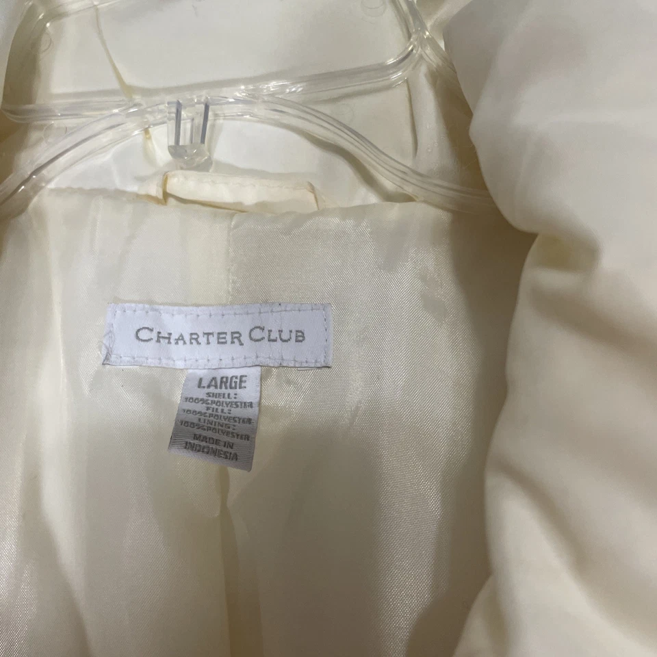 Chaqueta acolchada Charter Club. Crema. Cierres y cremallera. Talla grande Foto 4 de 4