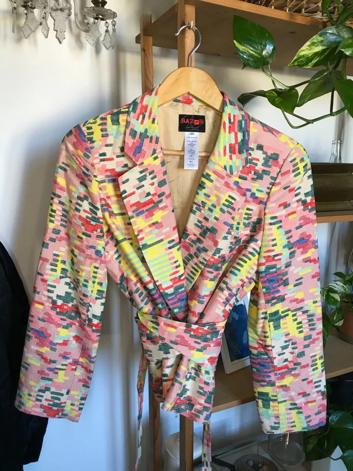 Blazer femme Christian Lacroix rose à motif occasion - taille 40  - Photo 2/4