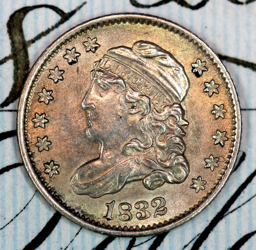 * 1832-P * SOLID+ GEM BU MS CAPPED BUST HALF-DIME * FROM ORIGINAL ...