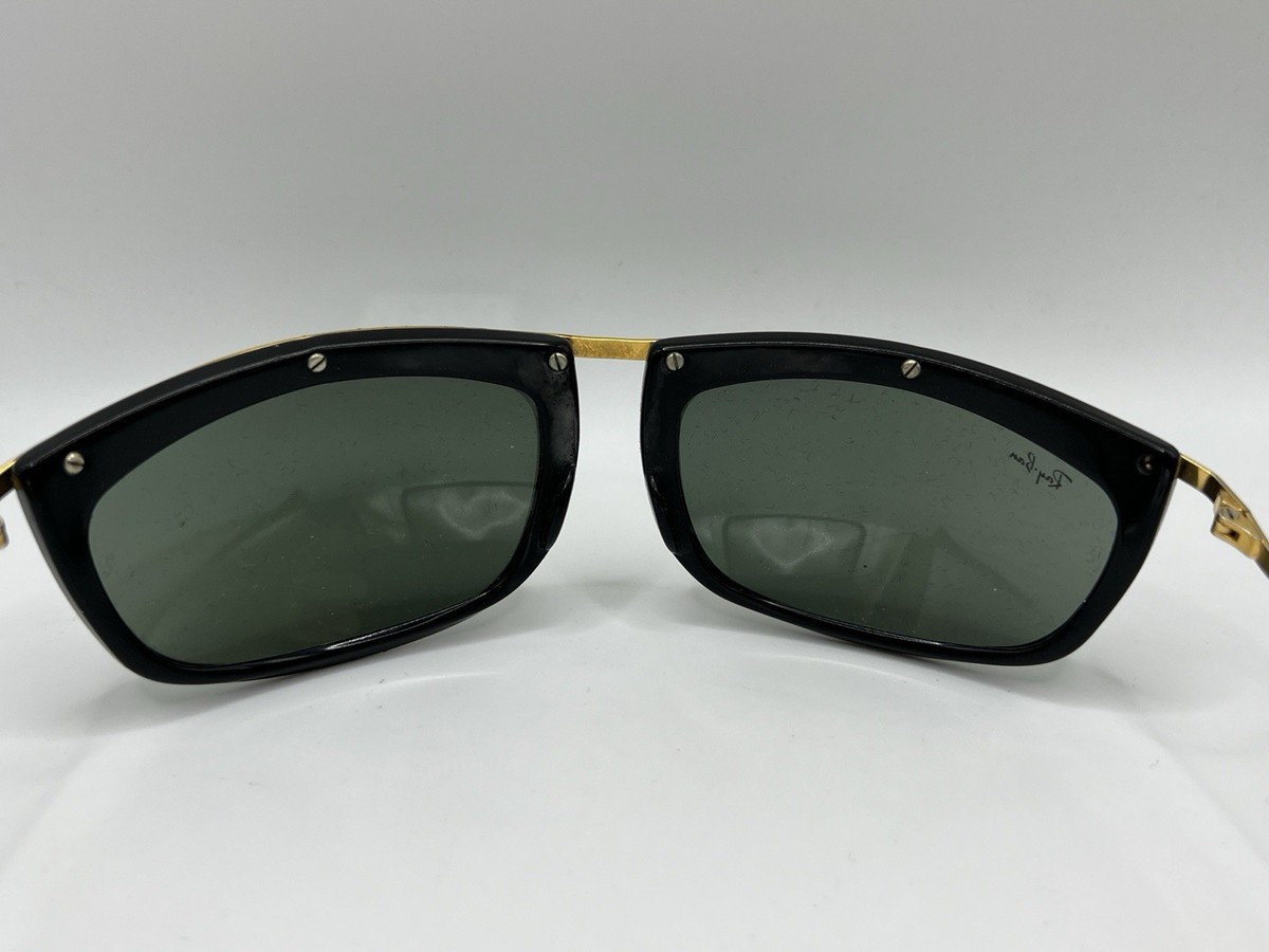 Vintage Ray Ban OLYMPIAN B&L Black Olympia Sunglasses Made in USA