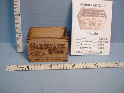 Dollhouse Miniature Tall Assembled Crate Sonoma Red Wine Laser Creations