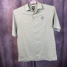 Footjoy Golf Shirt 1888 Short Sleeve Green/Gray Stripe Large