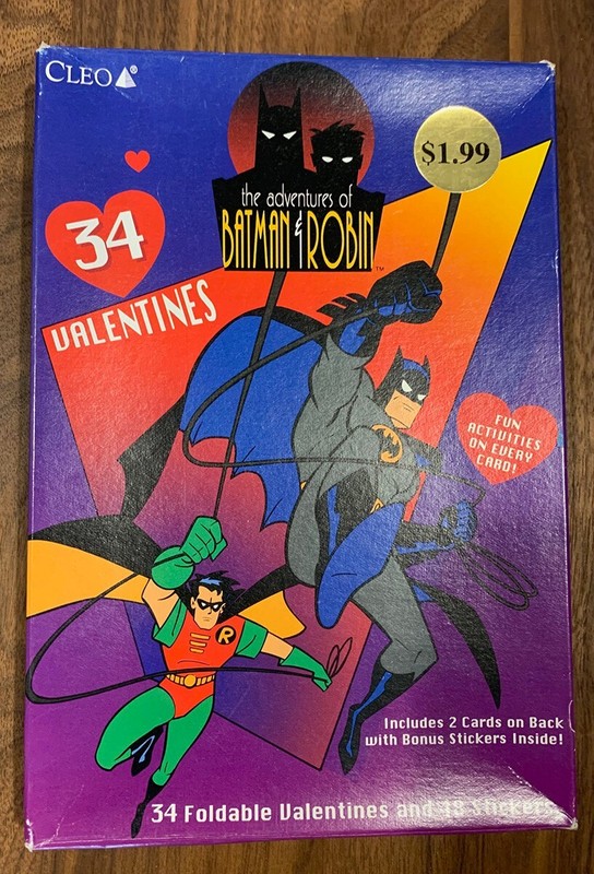 1996 Vintage Adventures of Batman and Robin VALENTINES CARDS Collectible -Sealed