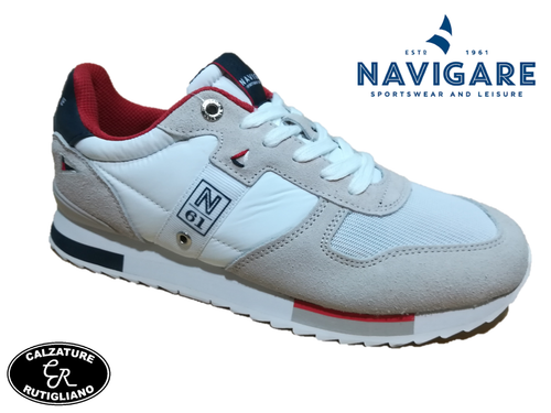 NAVIGARE SCARPE UOMO SNEAKER BIANCO PLANTARE MEMORY FOAM NAM913511 | eBay