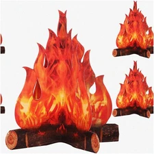 FlameFlicker 3D Campfire Centerpiece - Realistic Artificial Flame Torch for Camp