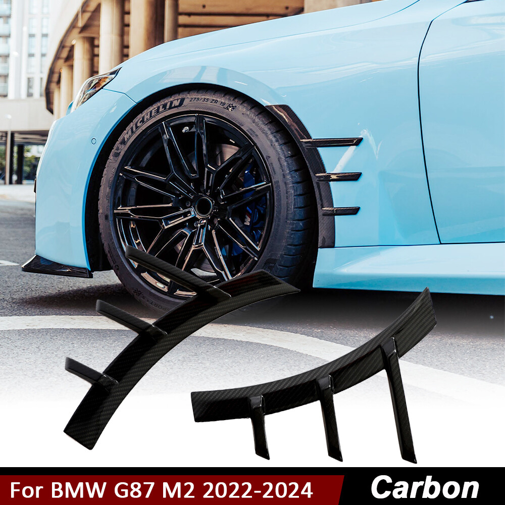 For BMW G87 M2 2022UP DRY CARBON FIBER Front Side Fender Splitters Air Vent Fins
