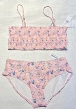 NWT Old Navy Girls Swimsuit Swim floral bandeau pink bikini XXL 16