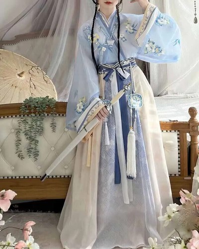 Women Ancient Chinese Traditional Hanfu Cosplay Costume Summer Hanfu Dress - 第 13/13 張圖片