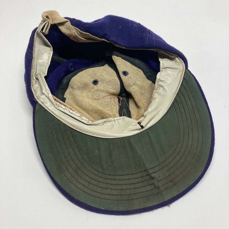 Gorra de béisbol vintage años 50 60 fieltro mezcla lana gorra con funkap talla 7-7-1/8 Foto 3 de 4