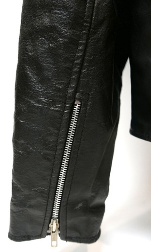 Vintage Men's American Top Genuine Leather Motorcycle Jacket Black Size 48 - Picture 9 of 11