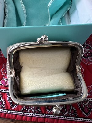 Tiffany & Co. シルバーリーフ小物入れ Tiffany & Co Coin Purse Vibrant Blue Patent Leather And Canvas NIB