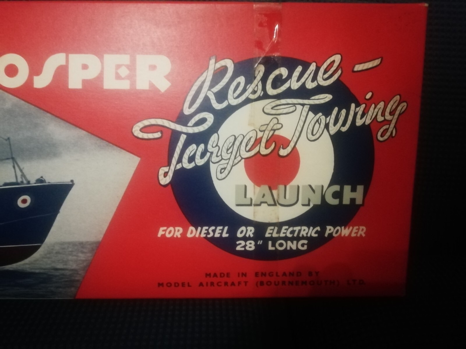 Vintage 28" wooden model boat kit of Vosper W.W.2. Rescue launch by