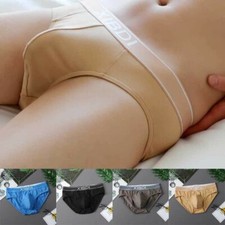 Striped Print Briefs Underwear Breathable Cotton Blends Elastic Low-rise