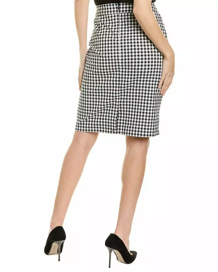 Court & Rowe Womens Skirt Gingham Pencil Check Black &