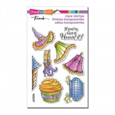 STAMPENDOUS RUBBER STAMPS CLEAR WITCHY LEGS HALLOWEEN STAMP SET 2015