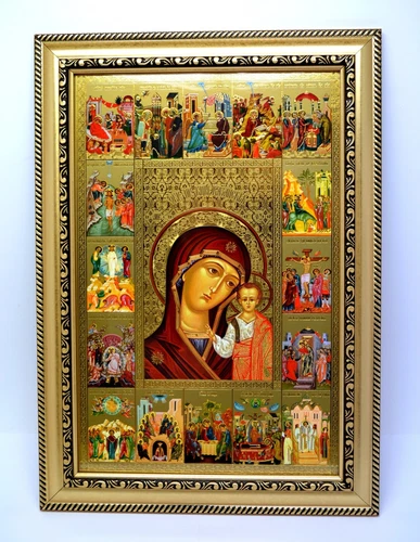 Ikone Gottesmutter von Kazan икона Богородица Казанская освящена 35x25x1,7 cm - Imagen 1 de 1