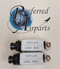 Lot of 2 Used Klixon Sensata Technologies Aviation Circuit Breakers p/n 7277-2-5