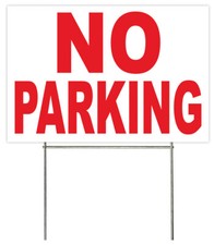 18x12 Inch NO PARKING Yard Sign with Stake - wb1s