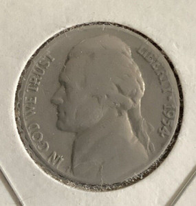 1954 D Jefferson Nickel US 5 Cent Coin