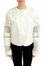 Just Cavalli White Double Breasted Women's Basic Jacket US S IT 40