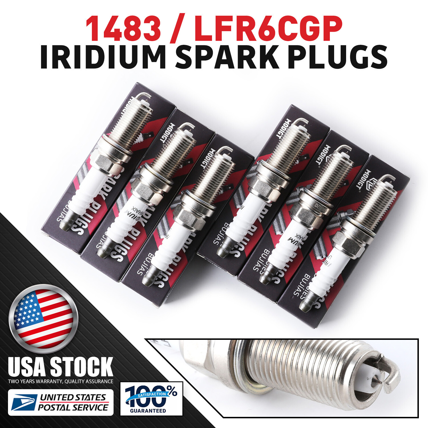 New Set of 6 Fit NGK Iridium Spark Plugs LFR6CGP/1483 for Honda Jeep Dodge NEW