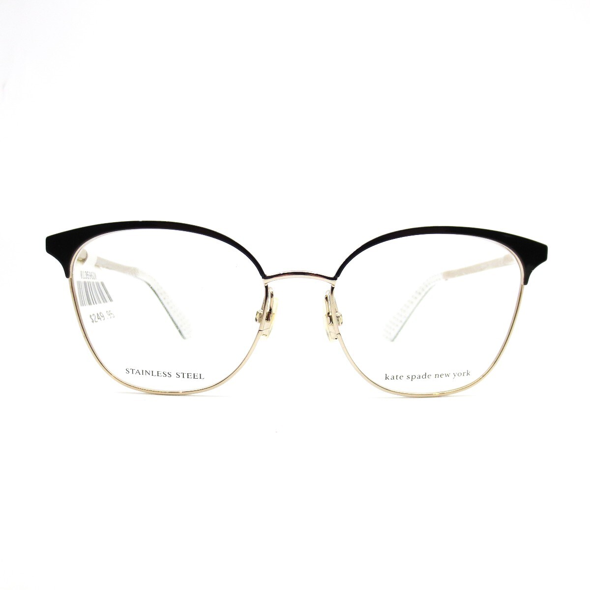 kate spade White and Gold Cat Eye Sunglasses with Dark Lenses Kate Spade Kalie Single Vision Full Frame – ReadingGlasses.com main image 2