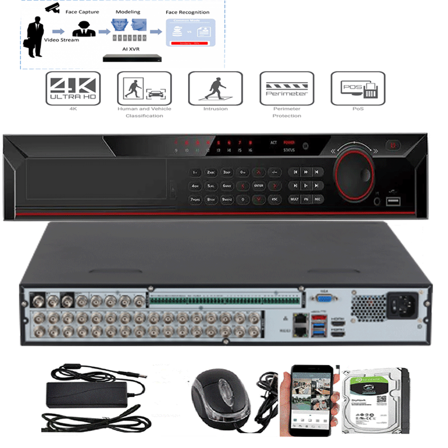 32 Channel 1080P Digital Video Recorder All-in-1 HDCVI/AHD/TVI/CVBS/IP+ ...