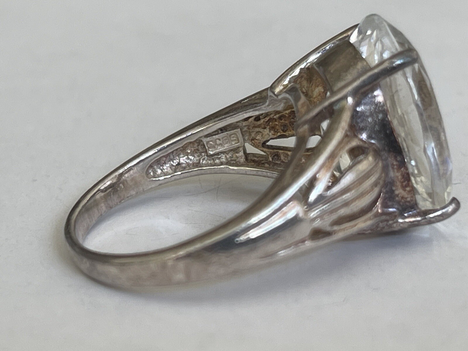 STUNNING LARGE SIGNED DESIGNER CLEAR RHINESTONE S… - image 6