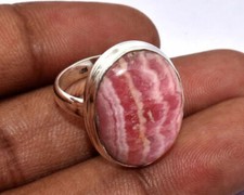 Pink Rhodochrosite Gemstone Ring 925 Sterling Silver Handmade Ring Designer Ring