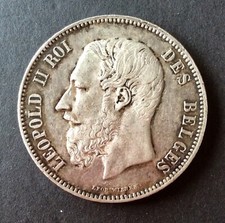 Belgio - Leopoldo II - Splendida moneta da 5 franchi 1875 (3)