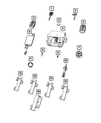 Genuine Mopar 2019-2024 Ram 1500 Integrated Key Fob Transmitter 68584157AA