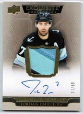 22/23 UD THE CUP EXQUISITE JORDAN EBERLE ER-JE ENDORSEMENTS RELICS PATCH AUTO 50