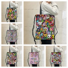 Tokidoki-1pc Cartoon Backpack Shoulder Bag Anime Drawstring Handbag Tutorial