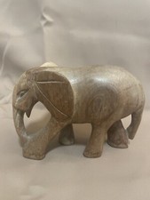 Vintage Wooden Carved decorative Elephant Statue ornament retro boho decor
