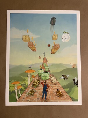 Chris McGuire Mario X1 Art Print Poster Signed Numbered /50 COA Super Mario Bros