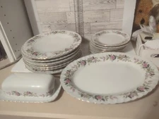 Creative Fine China Regency Rose 2345 Dinnerware Set Of 19