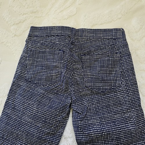 J.Crew Toothpick Ankle Blue And White Checkered Pants Women's Size 26 - Picture 3 of 8