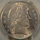 1903-S Barber Half Dollar 50c PCGS Certified AU58
