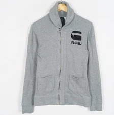 G-STAR POMPEIUS VEST SW L/S Men's Jumper Size S Grey Full Zip Pockets me11835