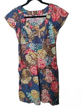 JOULES Macee Dress Size 8 Cotton Pockets Floral Print Multicoloured Lightweight